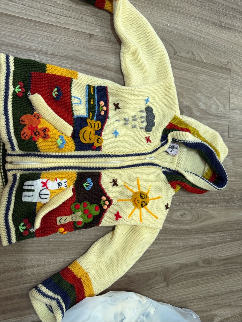 JB Crafts Whimsical animals zip hoodie Cardigan Alpaca